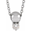 Platinum 0.10 Carat Natural Diamond Bead 16 inch Necklace