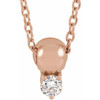 14 Karat Rose Gold .02 Carat Diamond Bead 16 inch Necklace