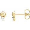 14 Karat Yellow Gold .06 Carat Natural Diamond Bead Earrings