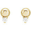 14 Karat Yellow Gold .03 Carat Natural Diamond Bead Earrings