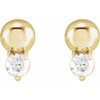 14 Karat Yellow Gold 0.20 Carat Natural Diamond Bead Earrings