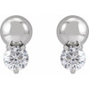 Platinum 0.33 Carat Natural Diamond Bead Earrings