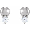Sterling Silver 0.13 Carat Natural Diamond Bead Earrings