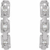 Platinum .04 Carat Natural Diamond Chain Link 12.5 mm Huggies