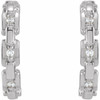 Platinum .04 Carat Natural Diamond Chain Link 12.5 mm Huggies