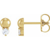 14 Karat Yellow Gold 0.13 Carat Natural Diamond Bead Earrings