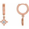 14 Karat Rose Gold 0.20 CT Natural Diamond Beaded Bezel Set Hoop Earrings