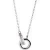 14K White .08 Carat Natural Diamond Interlocking Circle 18 inch Necklace