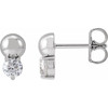 Sterling Silver 0.33 Carat Natural Diamond Bead Earrings