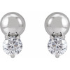 Sterling Silver 0.33 Carat Natural Diamond Bead Earrings