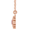 14 Karat Rose Gold Ruby Bezel Set Beaded 16 inch Necklace