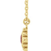 14 Karat Yellow Gold Natural Ruby Bezel Set Beaded 16 inch Necklace