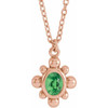 14 Karat Rose Gold Tsavorite Garnet Beaded 16 inch Necklace