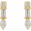 14 Karat Yellow Gold 0.25 Carat Natural Diamond Multi Shape Bar Earrings