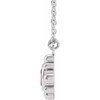 14 Karat White Gold Natural Pink Sapphire Beaded 16 inch Necklace