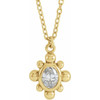 14 Karat Yellow Gold 0.16 Carat Natural Diamond Beaded 16 inch Necklace