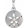 14 Karat White Gold .02 Carat Diamond Sand Dollar Pendant