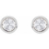 Platinum 0.13 Carat Rose Cut Natural Diamond Bezel Set Earrings