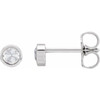 Sterling Silver 0.13 Carat Rose Cut Natural Diamond Bezel Set Earrings