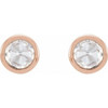 14 Karat Rose Gold 0.13 Carat Rose Cut Natural Diamond Bezel Set Earrings