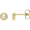 14 Karat Yellow Gold 0.33 Carat Rose Cut Natural Diamond Bezel Set Earrings