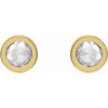 14 Karat Yellow Gold 0.33 Carat Rose Cut Natural Diamond Bezel Set Earrings