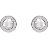 14 Karat White Gold 0.33 Carat Rose Cut Natural Diamond Bezel Set Earrings