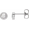 Sterling Silver 0.33 Carat Rose Cut Natural Diamond Bezel Set Earrings