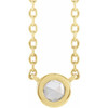 14 Karat Yellow Gold .06 Carat Rose-Cut Natural Diamond Bezel Set 18 inch Necklace