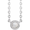 Sterling Silver .06 Carat Rose-Cut Natural Diamond Bezel Set 18 inch Necklace