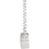 14K White 0.12 Carat Rose-Cut Natural Diamond Bezel Set 18 inch Necklace