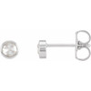Platinum .05 Carat Rose Cut Natural Diamond Bezel Set Earrings