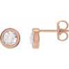 14 Karat Rose Gold 0.60 Carat Rose Cut Natural Diamond Bezel Set Earrings