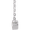 14K White .03 Carat Rose-Cut Natural Diamond Bezel Set 18 inch Necklace