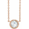 14 Karat Rose Gold 0.50 Carat Rose Cut  Diamond Bezel Set 18 inch Necklace