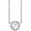 14K White 0.50 Carat Rose-Cut Natural Diamond Bezel Set 18 inch Necklace