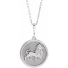 Platinum .02 Carat Natural Diamond Lion 16 inch Necklace