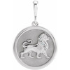 14 Karat White Gold .02 carat Diamond Lion Pendant