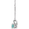 Platinum 5 mm Round Natural London Blue Topaz 16 inch Necklace