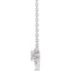 14 Karat White Gold Natural White Sapphire and .08 Carat Natural Diamond 18 inch Necklace
