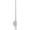 Sterling Silver Natural White Sapphire and .08 Carat Natural Diamond 18 inch Necklace