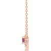 14 Karat Rose Gold Pink Tourmaline and .08 Carat Diamond 18 inch Necklace