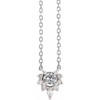 Platinum Natural White Sapphire and .08 Carat Natural Diamond 18 inch Necklace