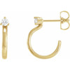 14 Karat Yellow Gold 0.13 Carat Natural Diamond Hoop Earring