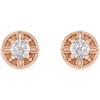 14 Karat Rose Gold 0.20 Carat Natural Diamond Floral Inspired Earrings