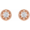 14 Karat Rose Gold 0.20 Carat Natural Diamond Floral Inspired Earrings