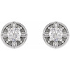 Sterling Silver 0.20 Carat Natural Diamond Floral Inspired Earrings