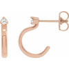 14 Karat Rose Gold 0.13 Carat Natural Diamond Hoop Earring
