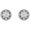 14 Karat White Gold 0.20 Carat Natural Diamond Floral Inspired Earrings