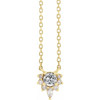 14 Karat Yellow Gold Natural White Sapphire and .08 Carat Natural Diamond 18 inch Necklace